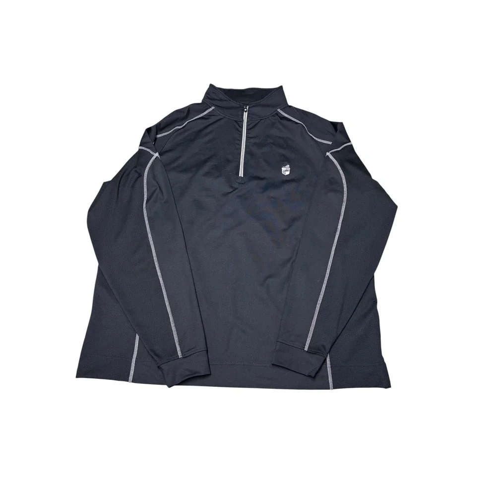 FootJoy Mens XL Black Quarter Zip Pullover Performance Golf Shirt 1924 Logo
